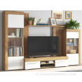 Cabinet de stand TV du centre de divertissement en bois massif blanc